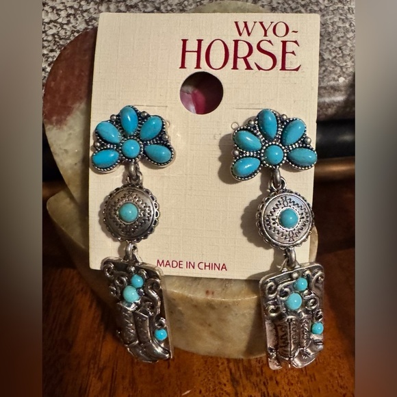Western Aztec & Boot Dangling
Stud Earrings - Picture 2 of 5